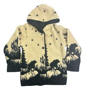 Vintage Carlo Briani Fleece Wildlife Reversible Hooded Coat Small